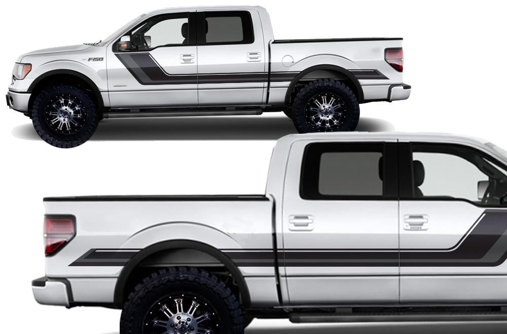 Ford F150 SuperCrew 5.5 Vinyl Stripes (2009-2014) Rally Stripes #1 - RacerX Customs