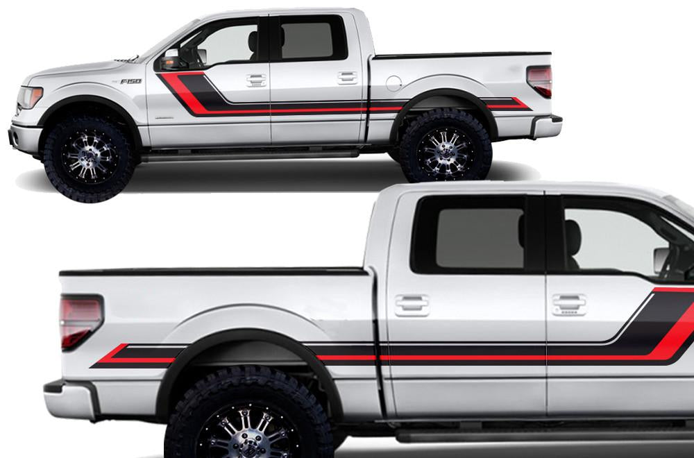 Ford F150 SuperCrew 5.5 Vinyl Stripes (2009-2014) Rally Stripes #1 - RacerX Customs