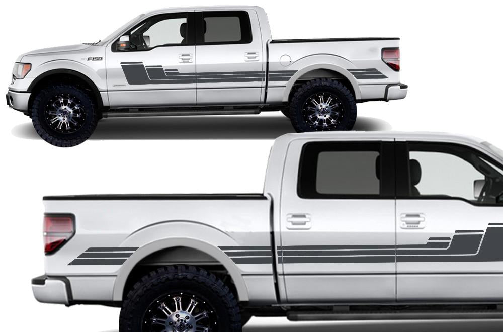 Ford F150 SuperCrew 5.5 Vinyl Stripes (2009-2014) Rally Stripes #3 - RacerX Customs