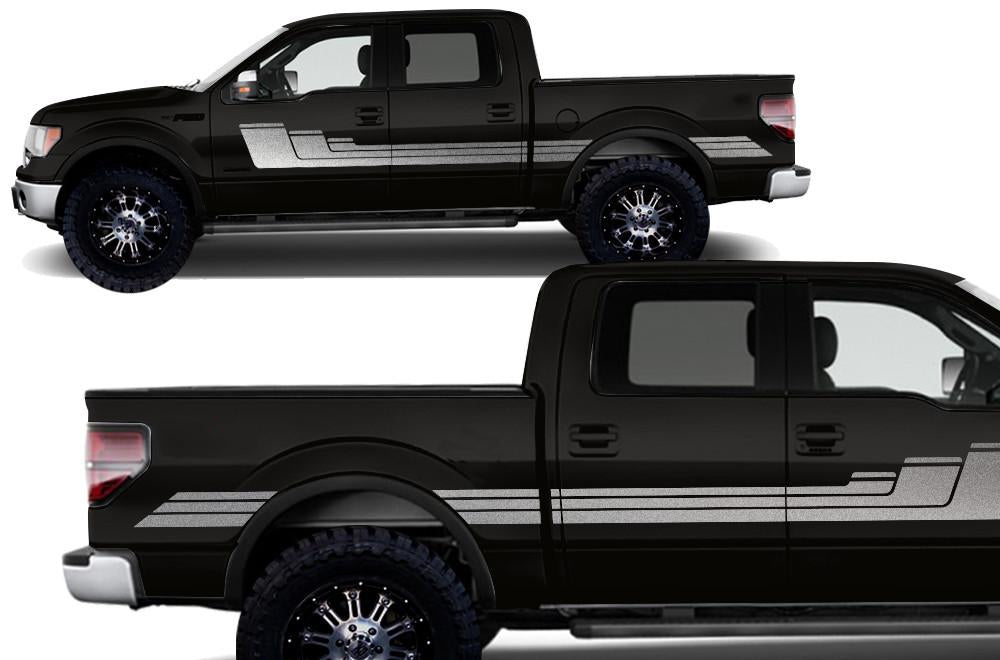 Ford F150 SuperCrew 5.5 Vinyl Stripes (2009-2014) Rally Stripes #3 - RacerX Customs