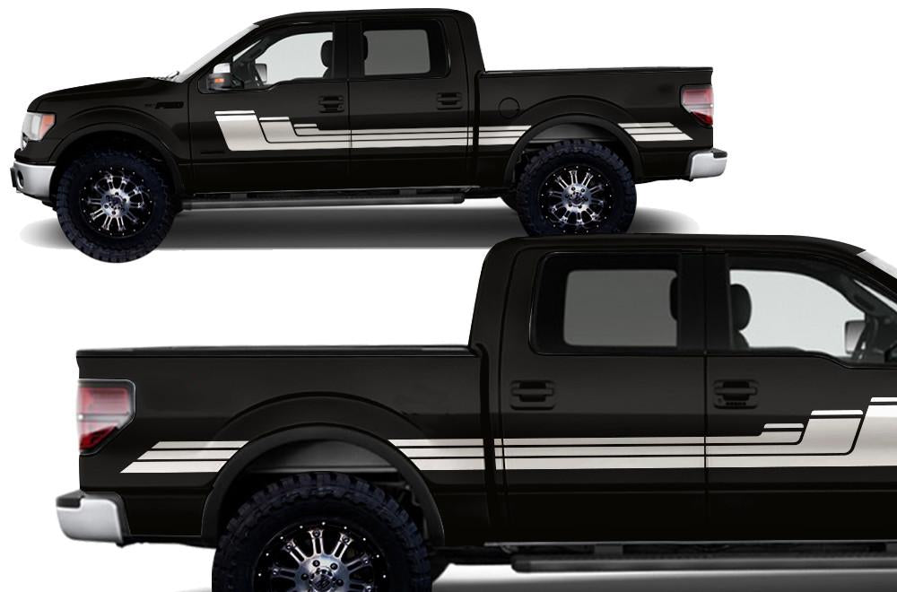 Ford F150 SuperCrew 5.5 Vinyl Stripes (2009-2014) Rally Stripes #3 - RacerX Customs