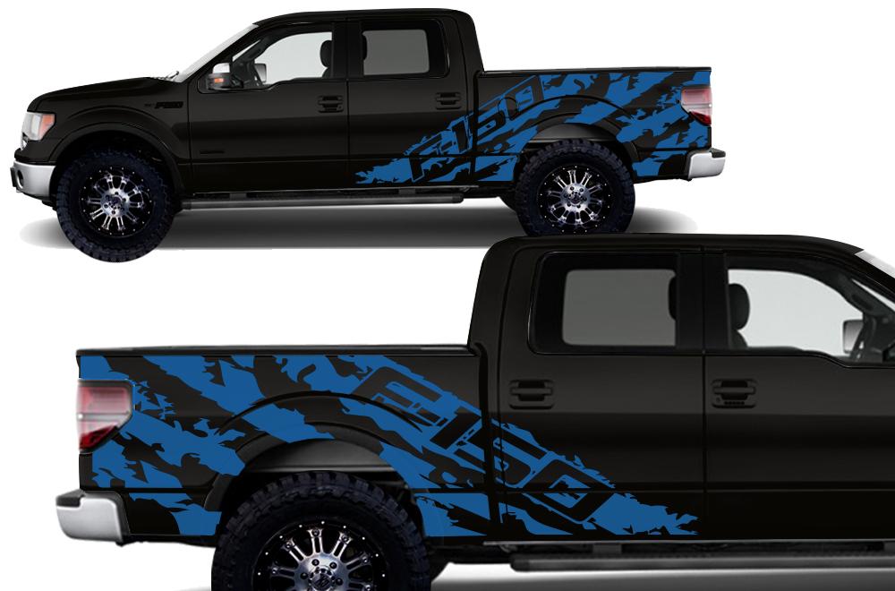 Ford F150 SuperCrew 5.5 Wrap (2009-2014) Vinyl - F150-Shred - RacerX Customs