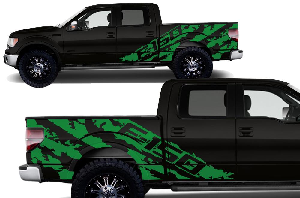Ford F150 SuperCrew 5.5 Wrap (2009-2014) Vinyl - F150-Shred - RacerX Customs