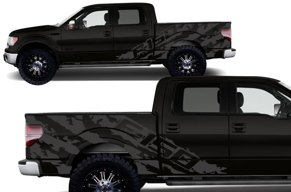 Ford F150 SuperCrew 5.5 Wrap (2009-2014) Vinyl - F150-Shred - RacerX Customs