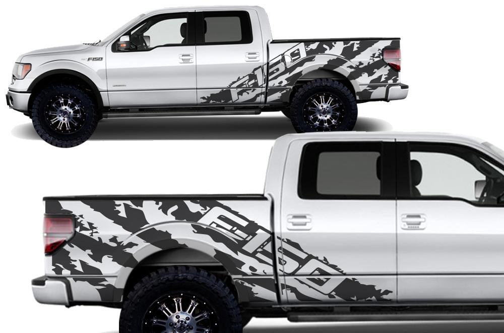 Ford F150 SuperCrew 5.5 Wrap (2009-2014) Vinyl - F150-Shred - RacerX Customs