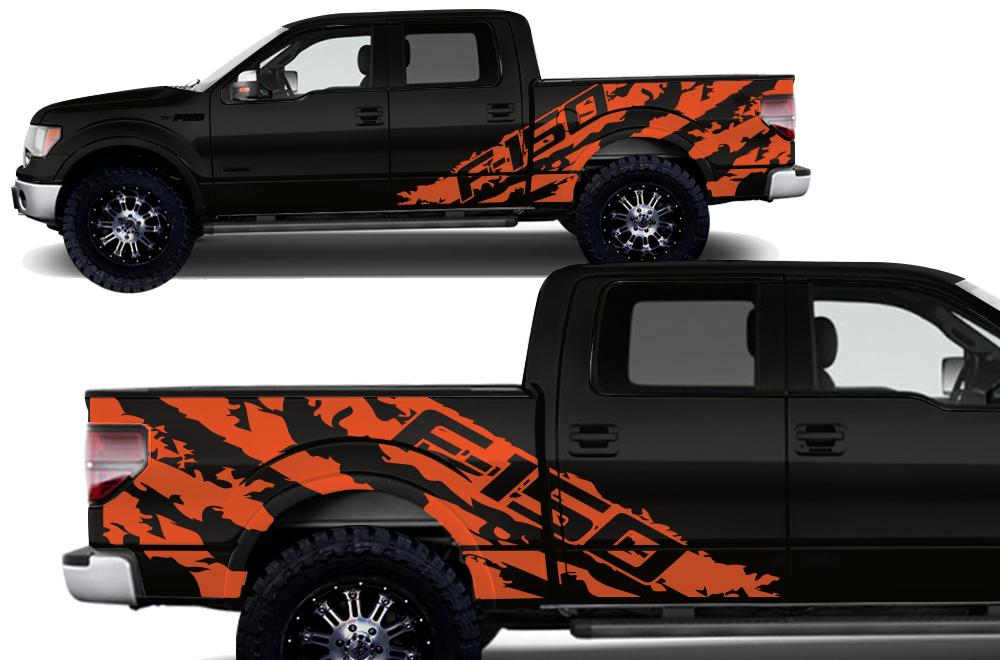 Ford F150 SuperCrew 5.5 Wrap (2009-2014) Vinyl - F150-Shred - RacerX Customs