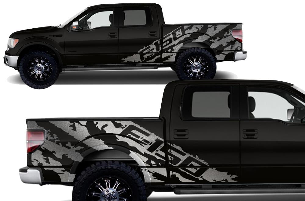 Ford F150 SuperCrew 5.5 Wrap (2009-2014) Vinyl - F150-Shred - RacerX Customs