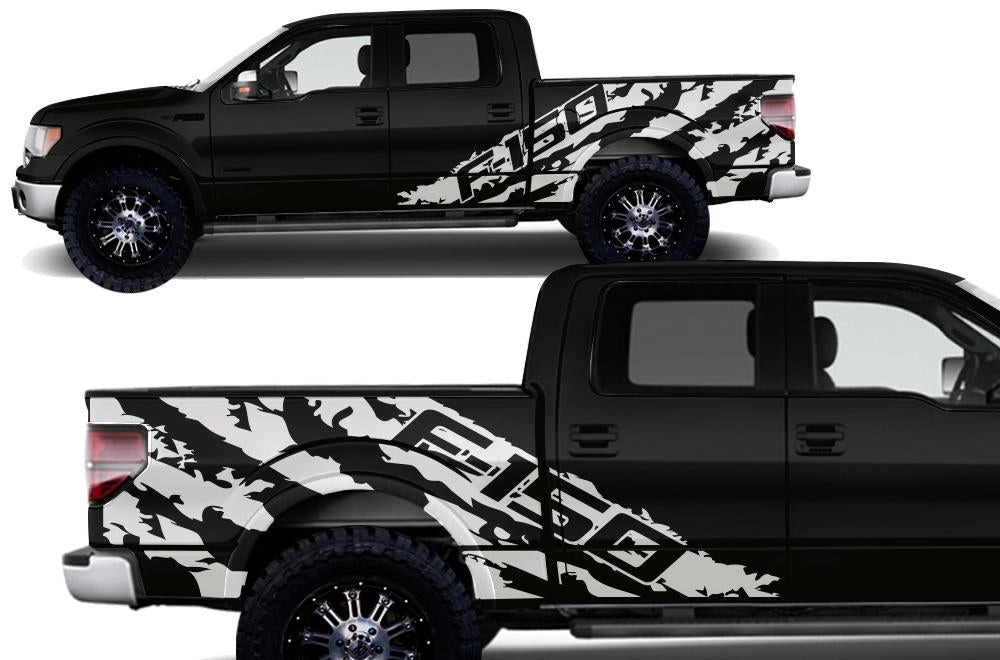 Ford F150 SuperCrew 5.5 Wrap (2009-2014) Vinyl - F150-Shred - RacerX Customs
