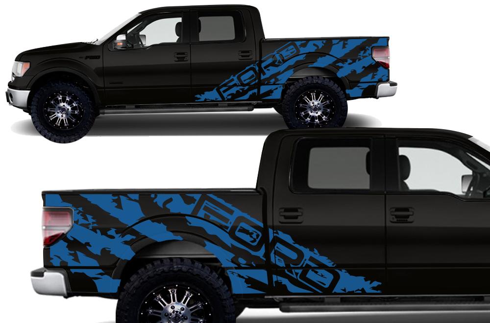 Ford F150 SuperCrew 5.5 Wrap (2009-2014) Vinyl - Ford-Shred - RacerX Customs
