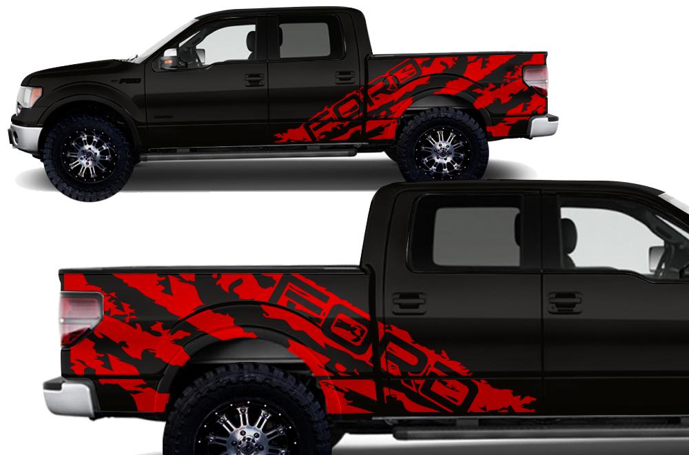 Ford F150 SuperCrew 5.5 Wrap (2009-2014) Vinyl - Ford-Shred - RacerX Customs