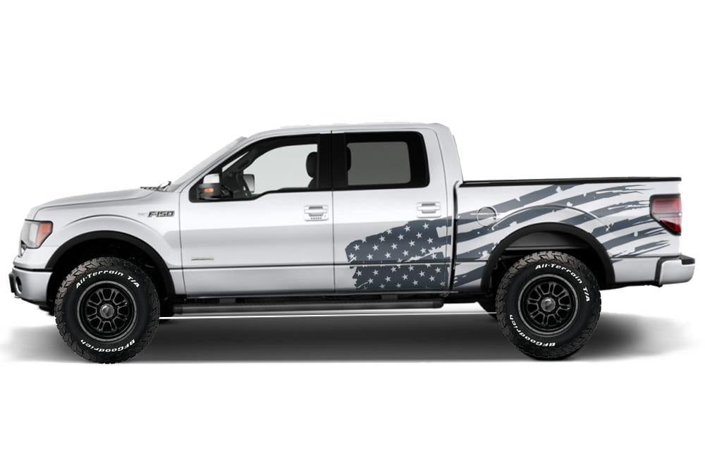 Ford F150 SuperCrew 5.5 Wrap (2009-2014) Vinyl - American Flag - RacerX Customs