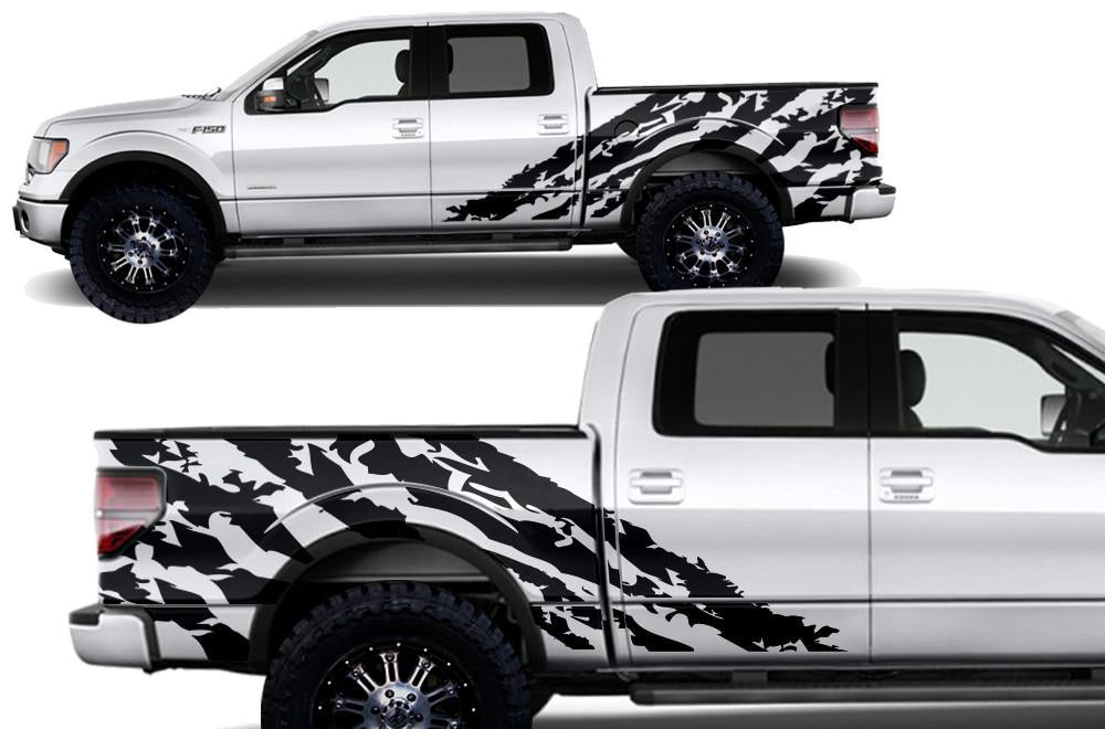 Ford F150 SuperCrew 5.5 Wrap (2009-2014) Vinyl - Shred - RacerX Customs