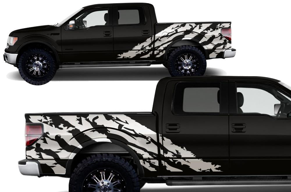 Ford F150 SuperCrew 5.5 Wrap (2009-2014) Vinyl - Shred - RacerX Customs