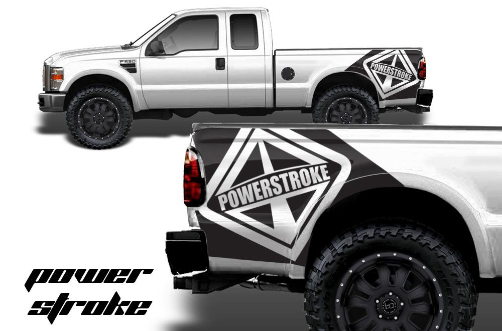 Ford F250 PowerStroke Quarter-Panel Vinyl Wrap (2007-2010) - RacerX Customs