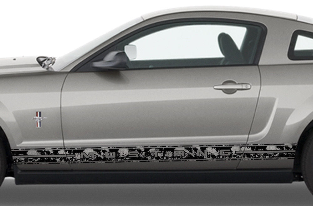 Ford Mustang Rocker Panel Graphics (2005-2009) SKULLS - RacerX Customs