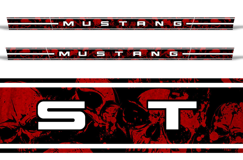 Mustang Rocker Graphics Ford Mustangs Rocker Panel Graphics - SKULLS – RacerX Customs