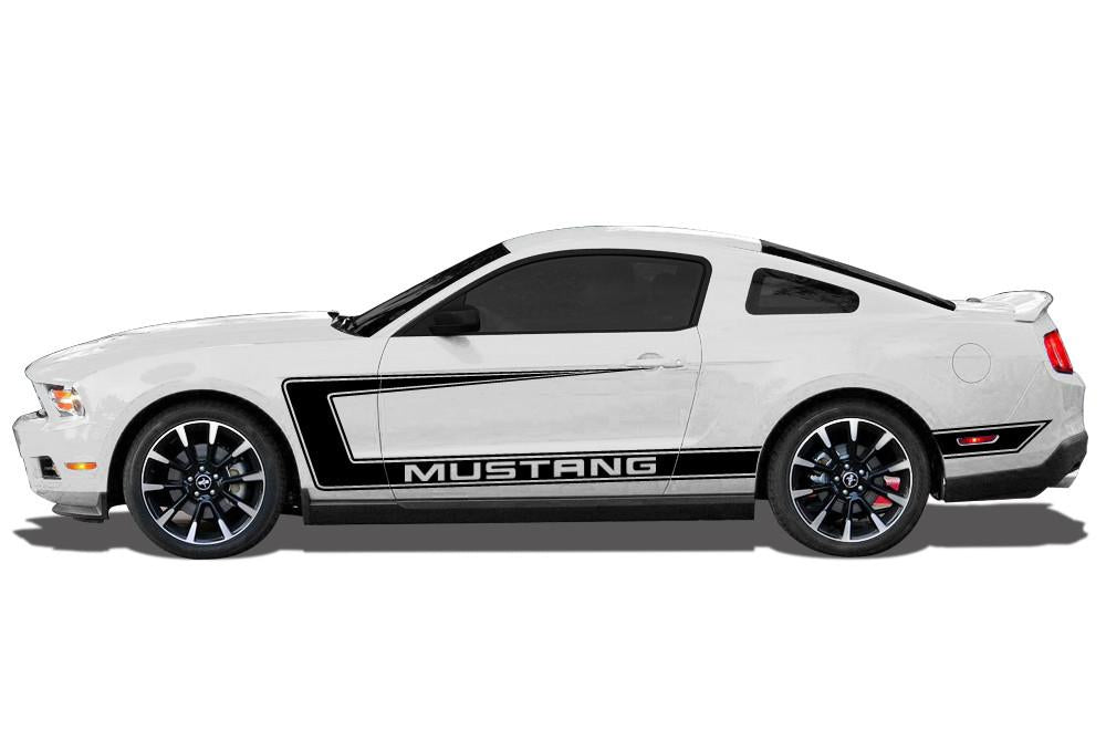 Ford Mustang Vinyl Side-Stripe Kit (2010-2014) "Mustang" Stripes - RacerX Customs