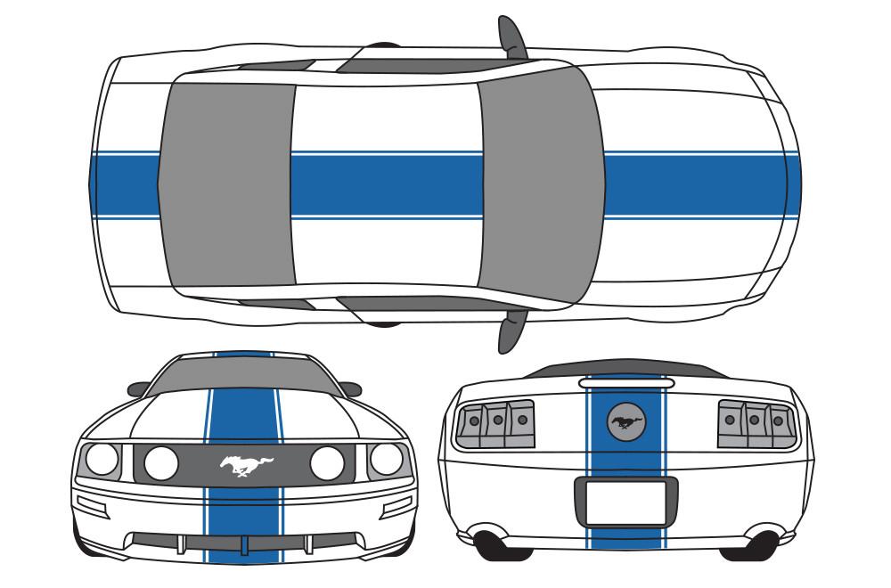 Ford Mustang Vinyl Stripes Wrap Kit (2010-2014) Racing Stripes - RacerX Customs