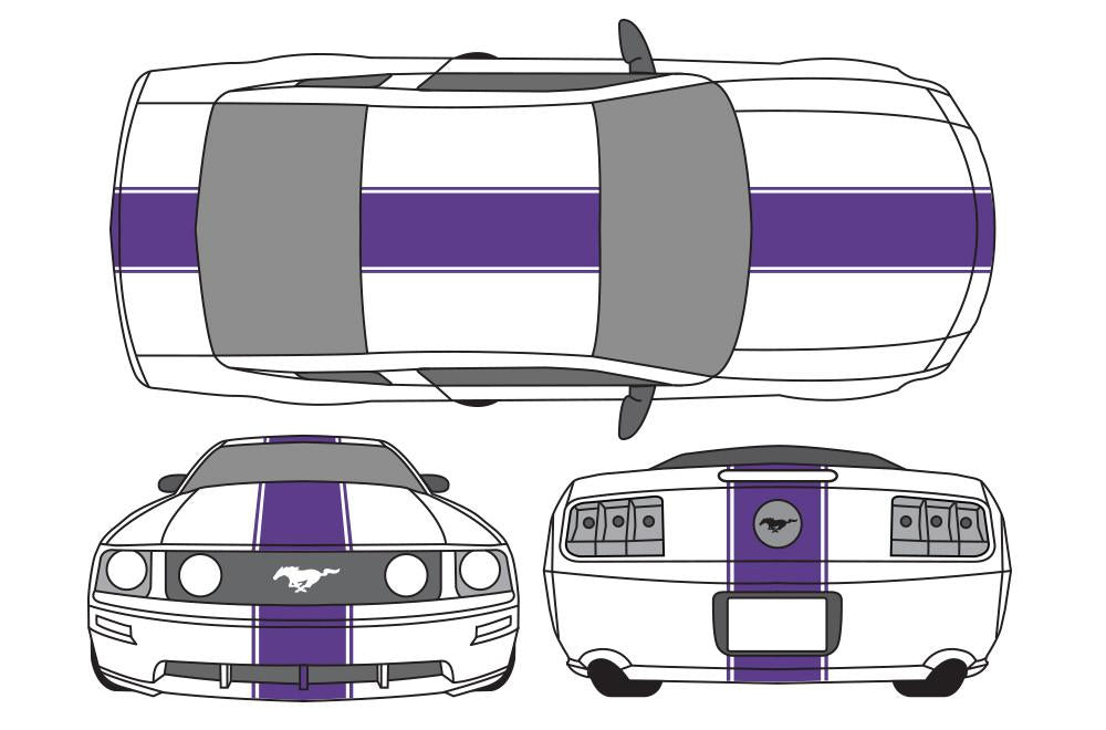 Ford Mustang Vinyl Stripes Wrap Kit (2010-2014) Racing Stripes - RacerX Customs