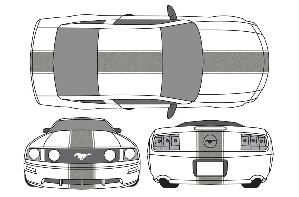 Ford Mustang Vinyl Stripes Wrap Kit (2010-2014) Racing Stripes - RacerX Customs
