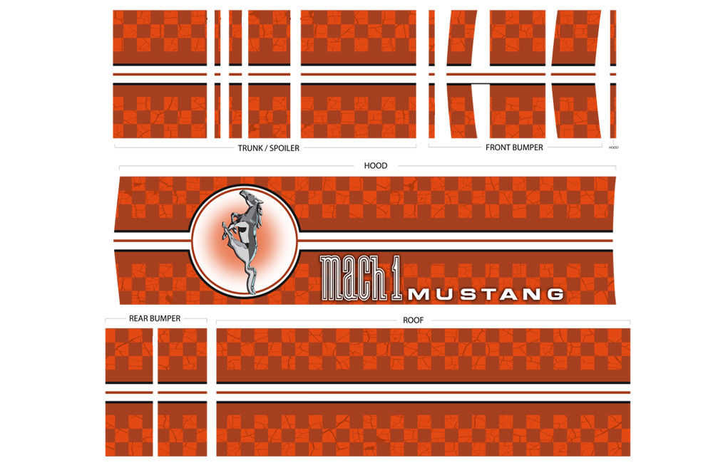 Ford Mustang Racing Stripes Graphic Kit (2010-2014) CHECKERED FLAG - RacerX Customs