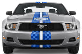 Ford Mustang Racing Stripes Graphic Kit (2010-2014) CHECKERED FLAG - RacerX Customs