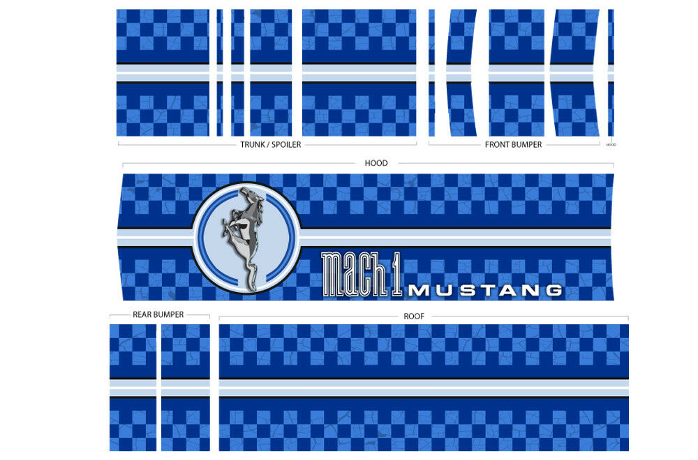 Ford Mustang Racing Stripes Graphic Kit (2010-2014) CHECKERED FLAG - RacerX Customs