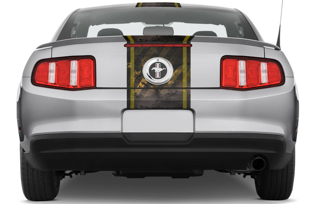 MELTDOWN  Racing Stripes Graphic Kit (2010-2014) on a Ford Mustang - Rear View -  RacerX Customs