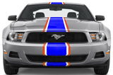 Ford Mustang Racing Stripes Graphic Kit (2010-2014) RED, WHITE & BLUE - RacerX Customs