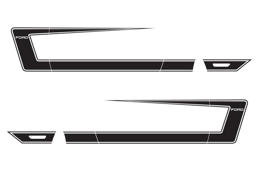 Ford Mustang Vinyl Side Stripes (2010-2014) "Ford" C-Stripes - RacerX Customs