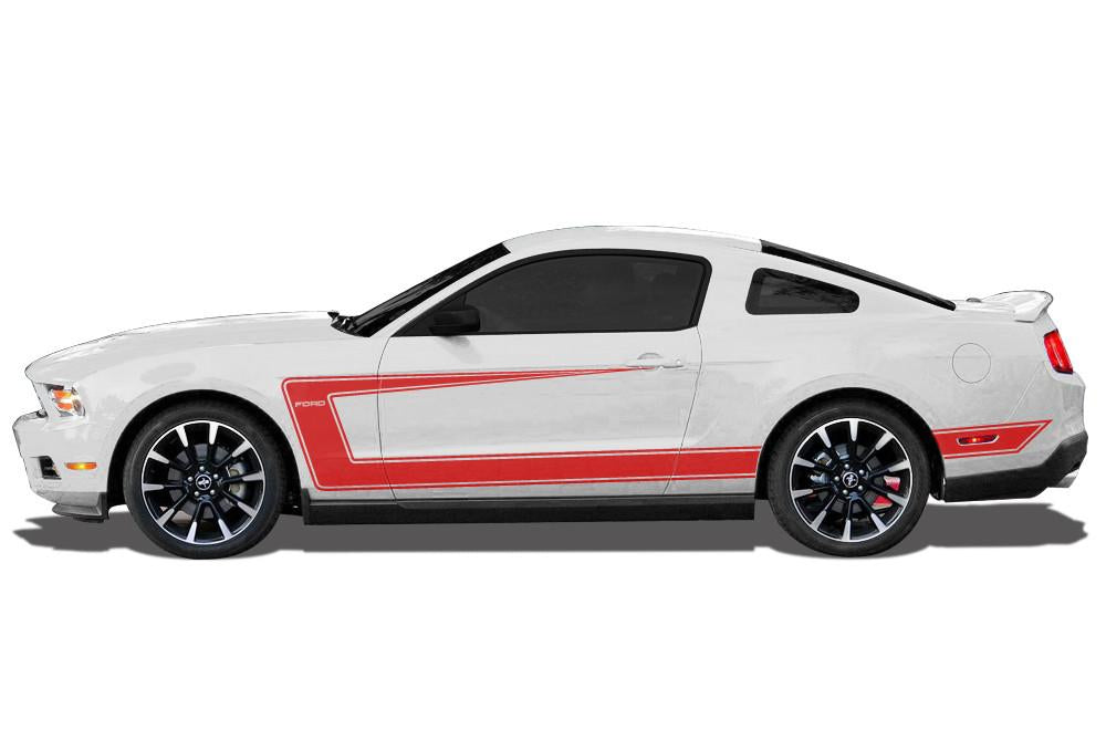 Ford Mustang Vinyl Side Stripes (2010-2014) "Ford" C-Stripes - RacerX Customs