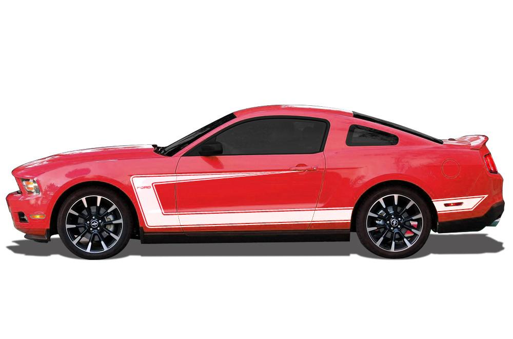 Ford Mustang Vinyl Side Stripes (2010-2014) "Ford" C-Stripes - RacerX Customs