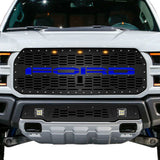 Steel Grille for Ford Raptor SVT 2017-2020 - FORD w/ Blue Acrylic Underlay