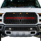 Steel Grille for Ford Raptor SVT ('17-'20) - FORD w/ Red Acrylic Underlay