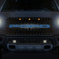 Steel Grille for Ford Raptor SVT ('17-'20) - FORD BLUE LED X-LITE