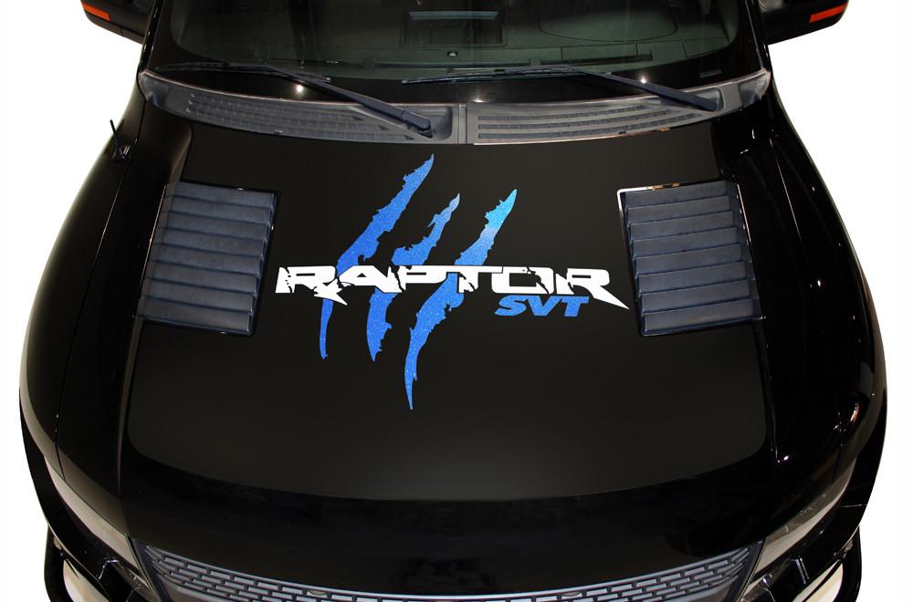 Ford SVT Raptor Hood Wrap (2010-2014) SVT Slashes - Black - RacerX Customs