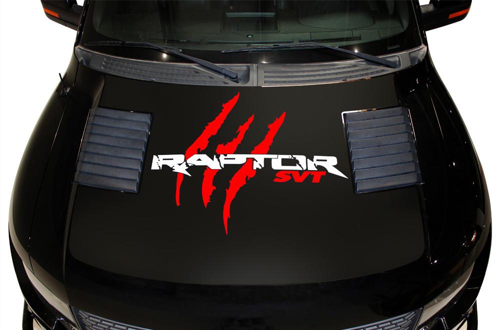 Ford SVT Raptor Hood Wrap (2010-2014) SVT Slashes - Black - RacerX Customs