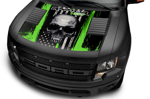 Ford Raptor Hood Graphics Wrap (2010-2014) SKULL - RacerX Customs