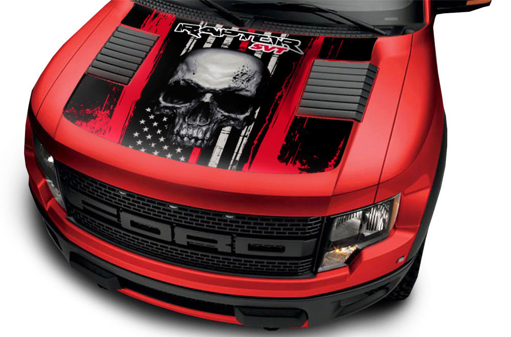 Ford Raptor Hood Graphics Wrap (2010-2014) SKULL - RacerX Customs