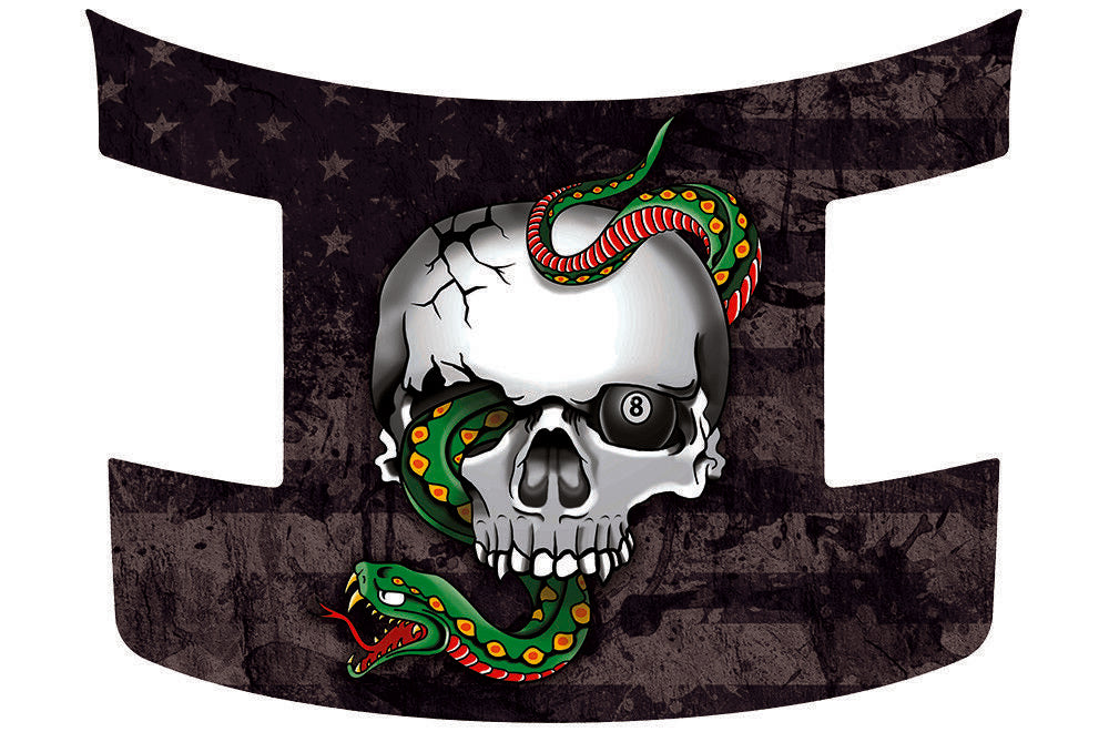 Ford Raptor Hood Graphics Wrap (2010-2014) SNAKE-SKULL w/ Flag - RacerX Customs