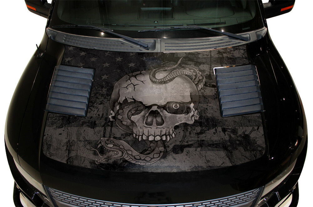 Ford Raptor Hood Graphics Wrap (2010-2014) SNAKE-SKULL SUBDUED - RacerX Customs