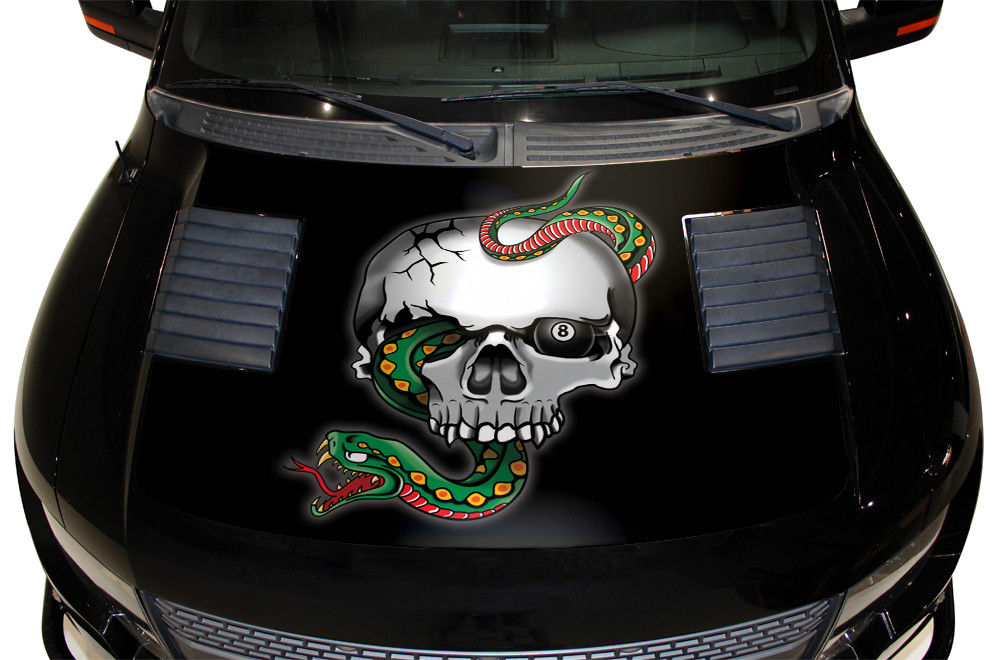 Ford Raptor Hood Graphics Wrap (2010-2014) SNAKE SKULL - RacerX Customs
