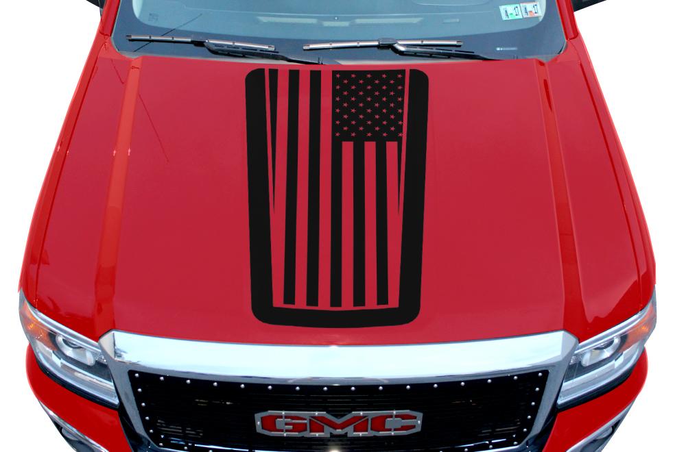 GMC Sierra Hood Wrap (2014-2017) Vinyl - Stars & Stripes - RacerX Customs