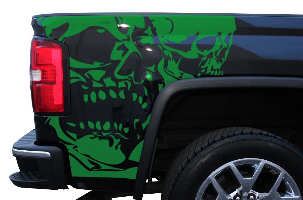 GMC Sierra Quarter Panel Wrap (2014-2017) Double Skull - RacerX Customs