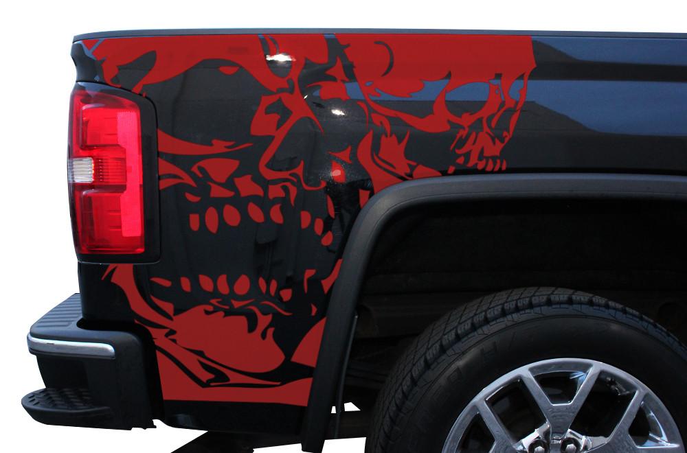 GMC Sierra Quarter Panel Wrap (2014-2017) Double Skull - RacerX Customs
