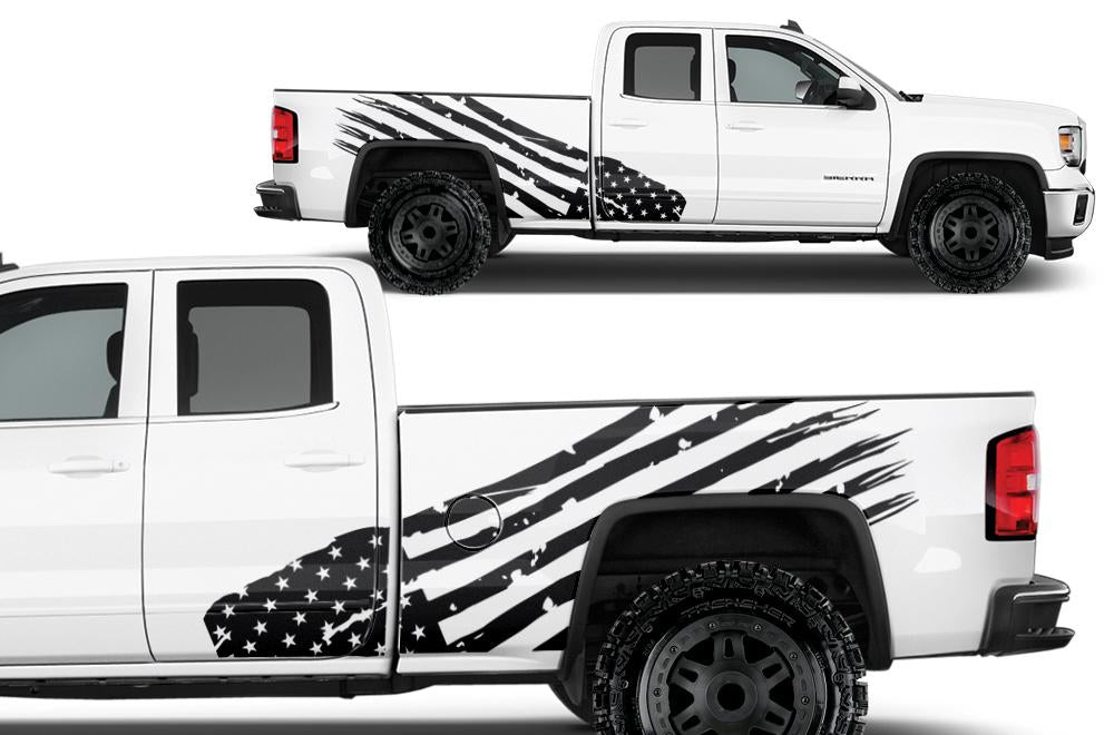 GMC Sierra Vinyl Wrap Kit (2014-2017) American Flag - RacerX Customs