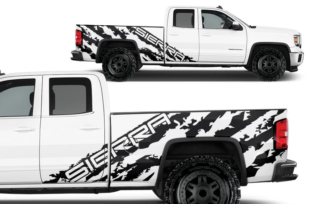GMC Sierra Vinyl Wrap Kit (2014-2017) Sierra-Shred - RacerX Customs