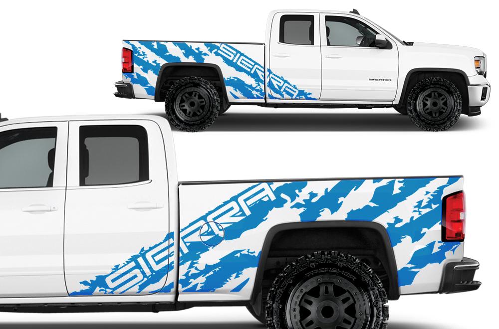 GMC Sierra Vinyl Wrap Kit (2014-2017) Sierra-Shred - RacerX Customs