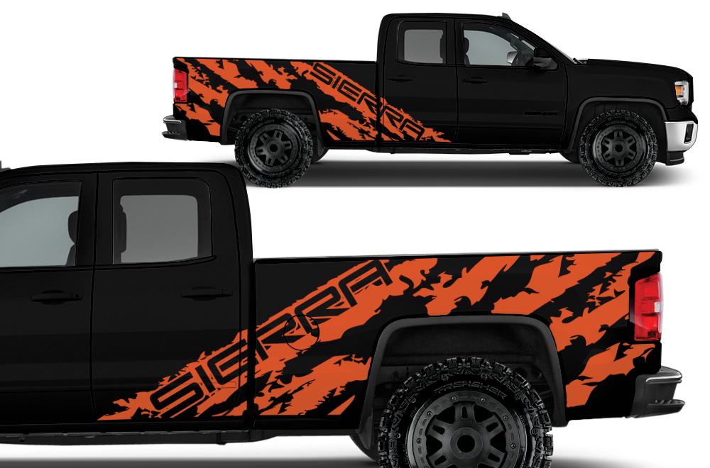 GMC Sierra Vinyl Wrap Kit (2014-2017) Sierra-Shred - RacerX Customs