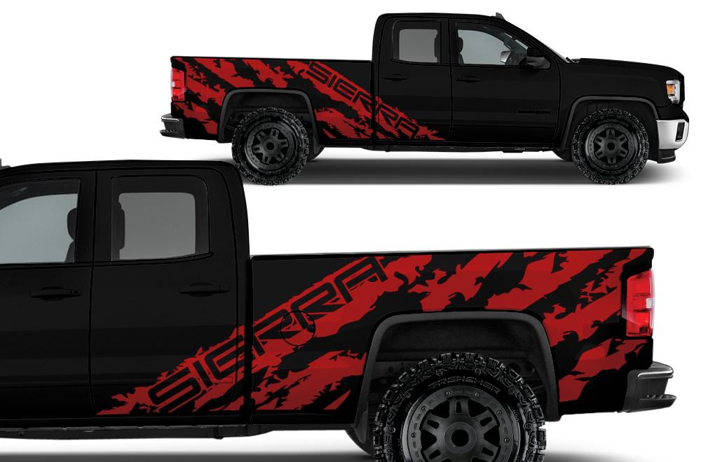 GMC Sierra Vinyl Wrap Kit (2014-2017) Sierra-Shred - RacerX Customs